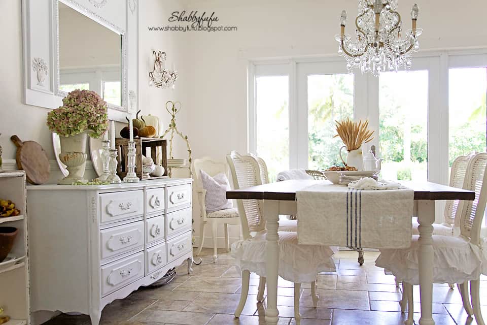 Early Fall Vignettes In The Dining Room At Shabbyfufu…Styling Tips