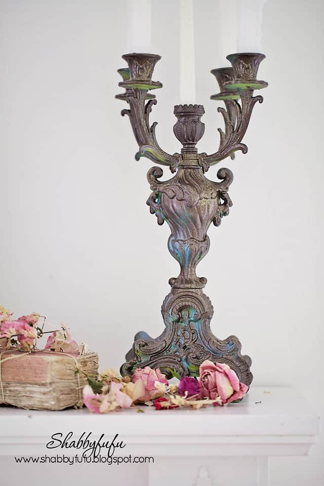 vintage painted candelabra