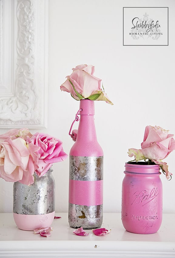 Valentine Crafts – Pink Mason Jar DIY