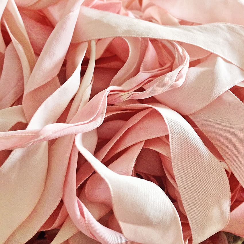 hand dyed blush pink ribbon