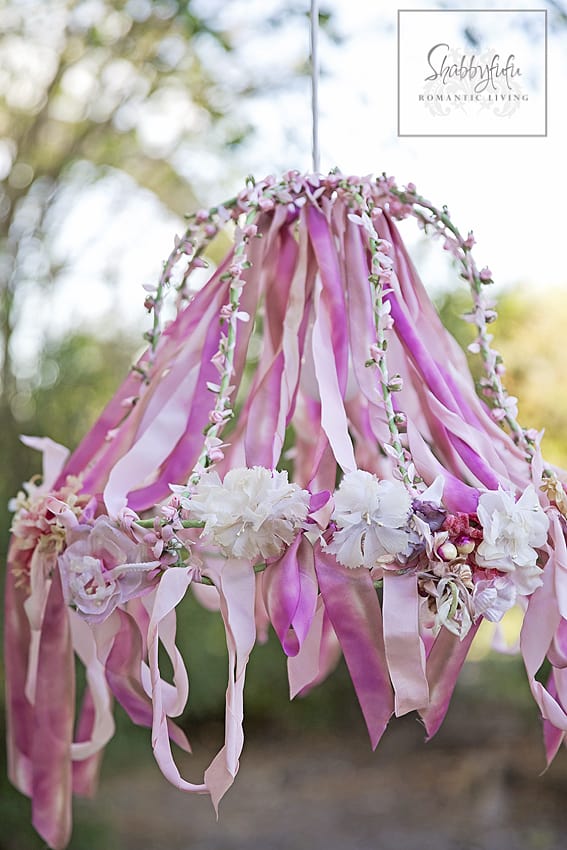 pink ribbon chandelier
