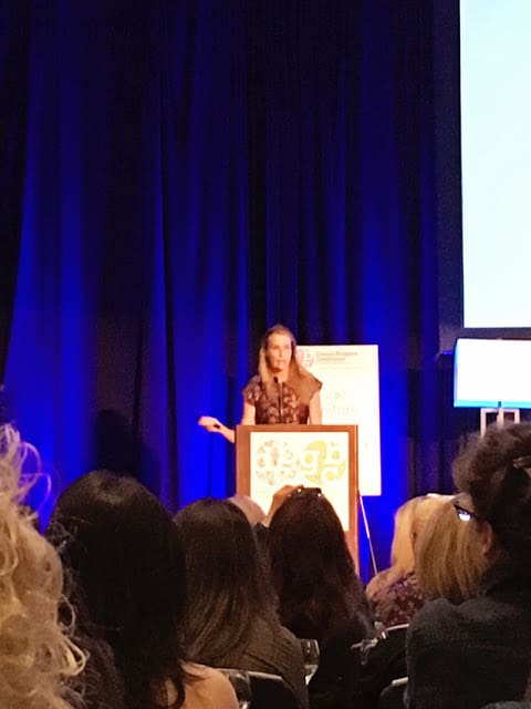 India Hicks speaking at the design bloggers conference