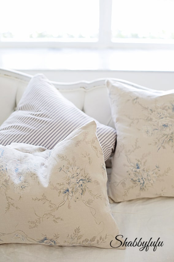 faded floral fabric pillows