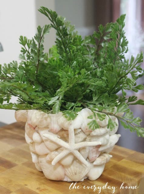 Creative Ways To Decorate With Shells diy terra cotta seashell pot coastal