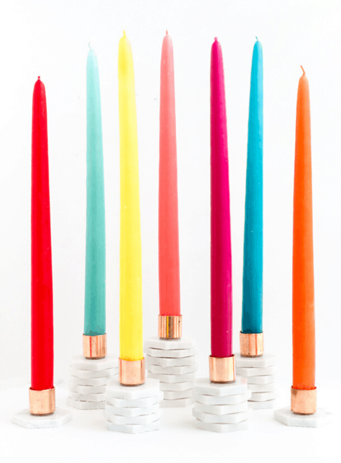 colorful beautiful diy candleholders 