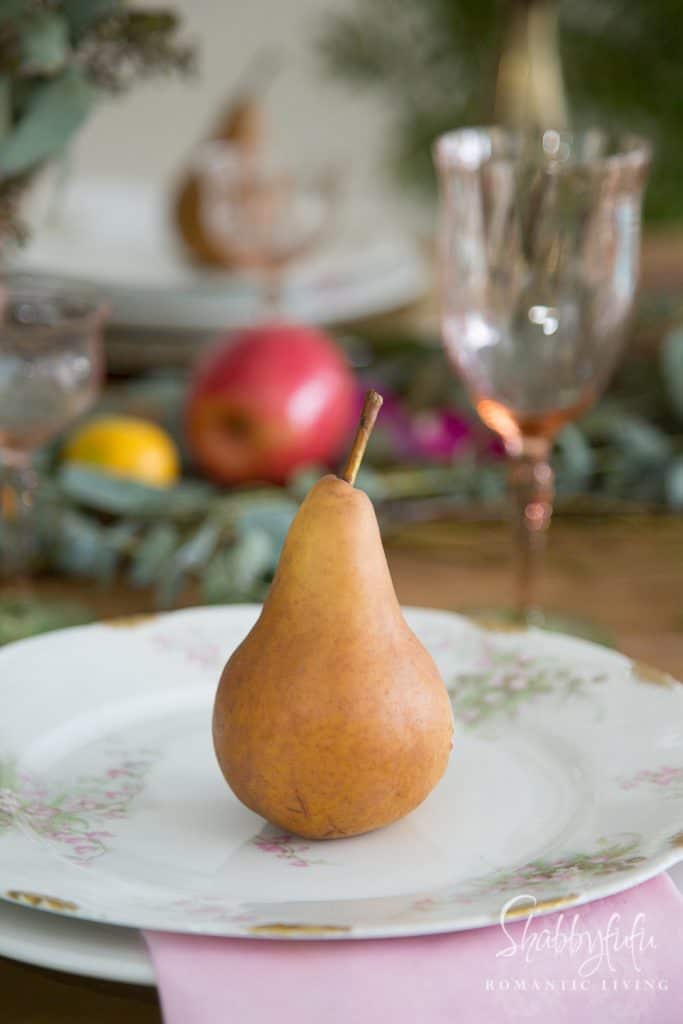 french pear on limoges china plate