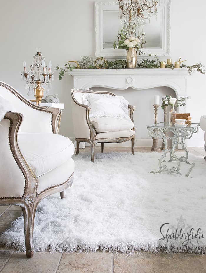 french chairs in a white room