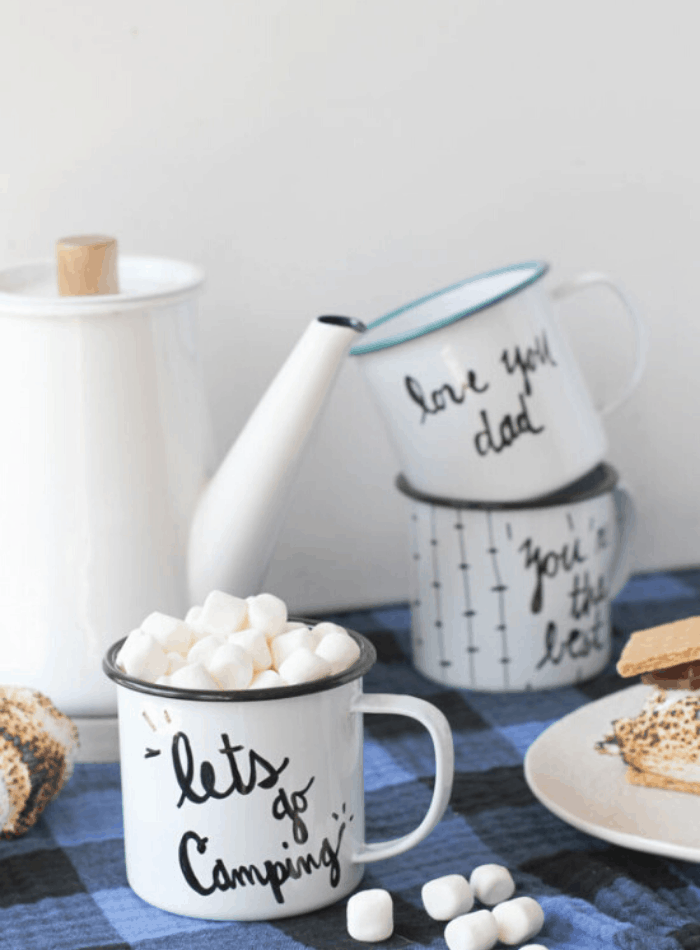DIY coffee mug projects enamelware camping mugs