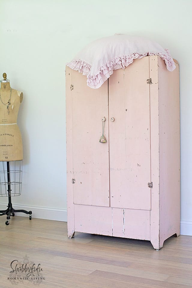 pink shabby chic cabinet