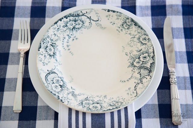 blue and white terre de fer french ironstone
