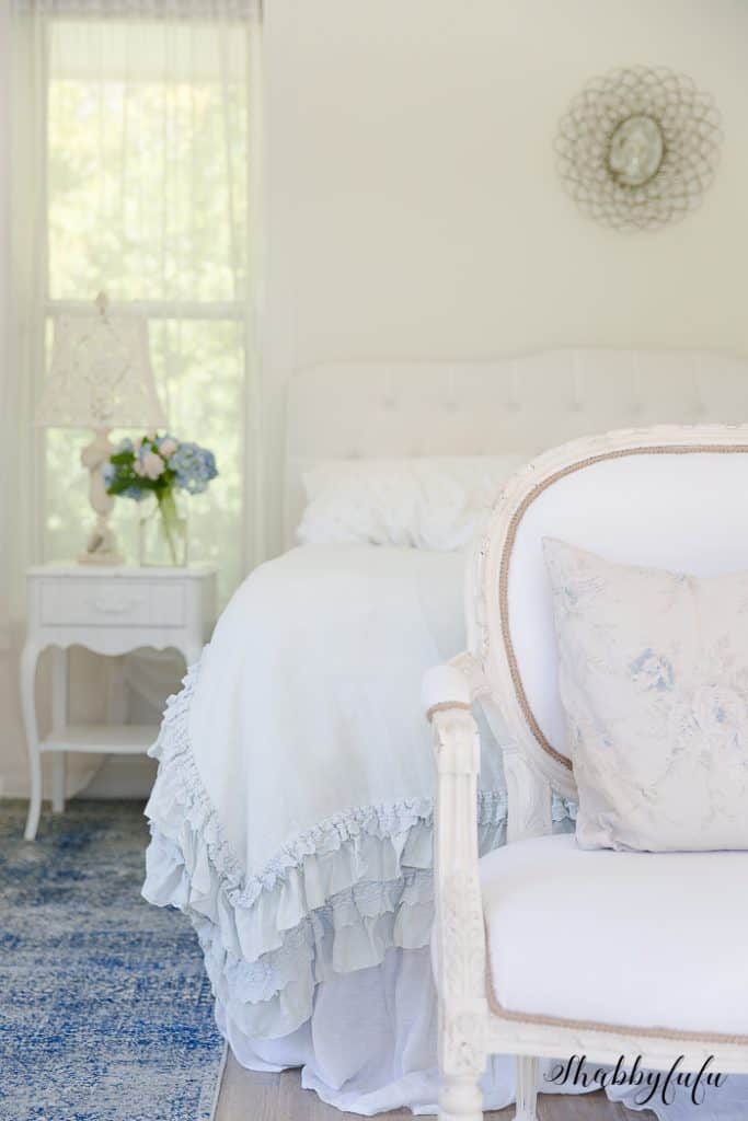french country cottage style master bedroom