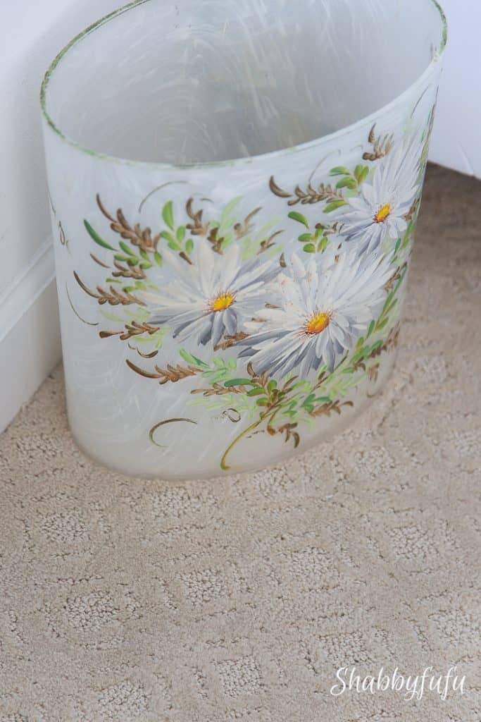 hand painted trash can