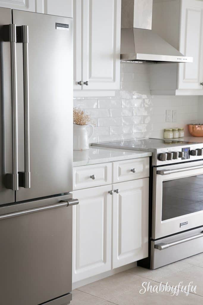 white kitchen with stainless steel 
