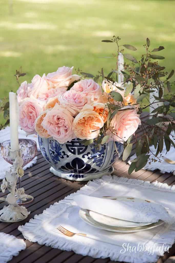 david austin roses centerpiece