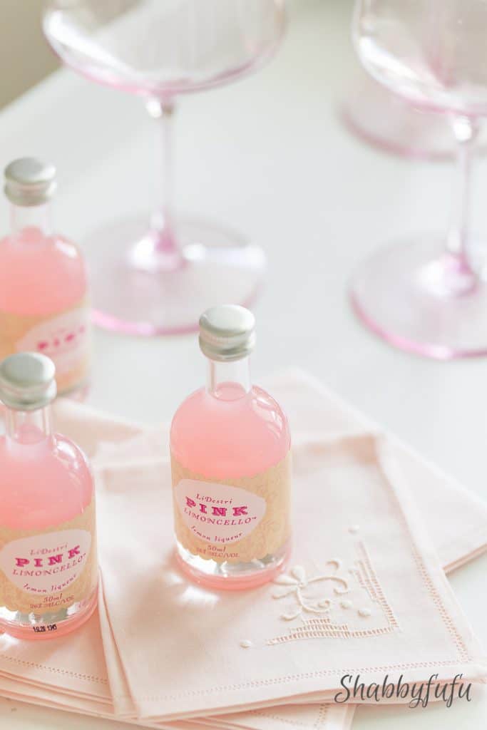 pink limoncello bottles ideas for hosting summer parties
