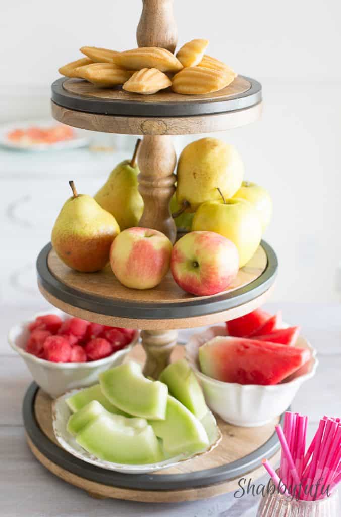 fruit on tiered tray