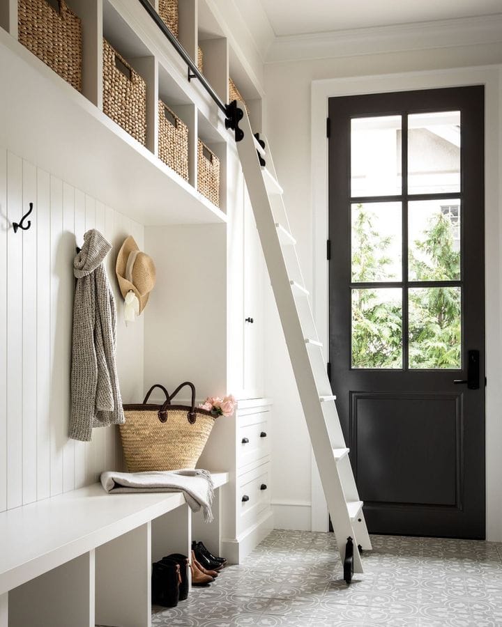inspiration for how to shop in thrift stores for a beautiful home featuring a mudroom