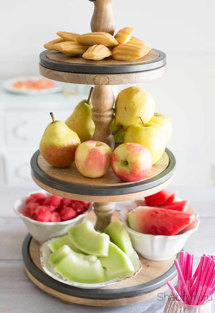 tiered tray fruit
