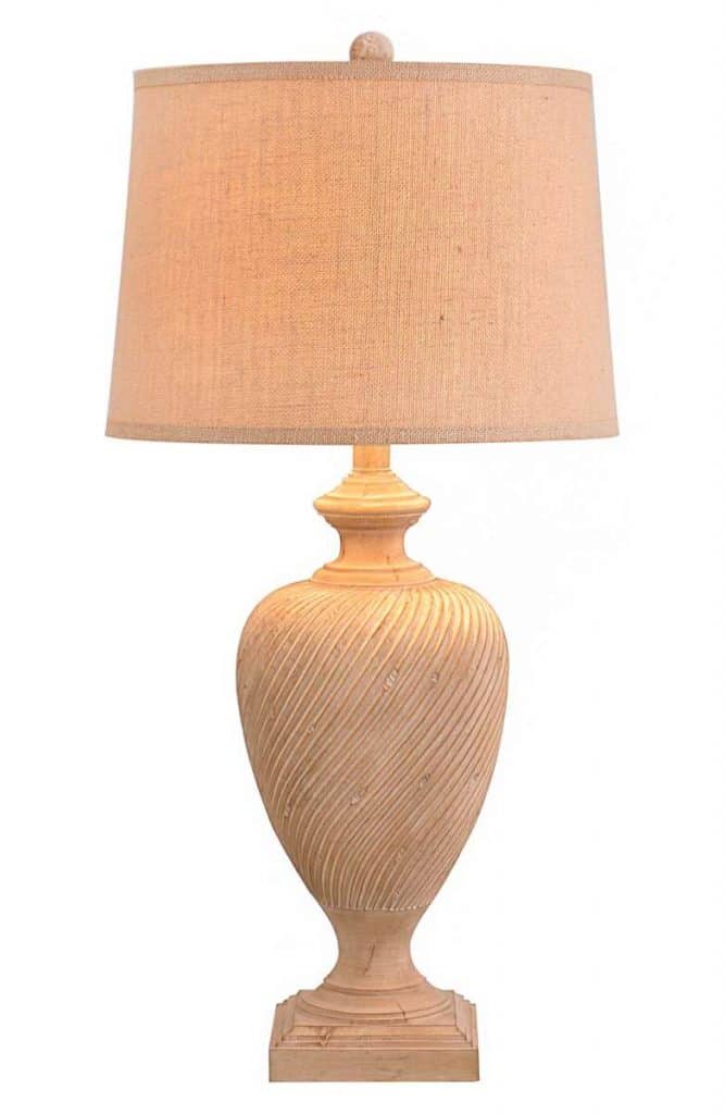 turned wood lamp french style