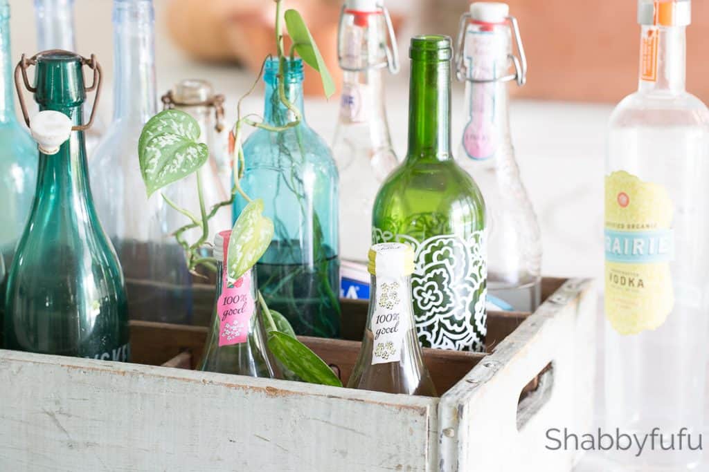 vintage crate with bottles