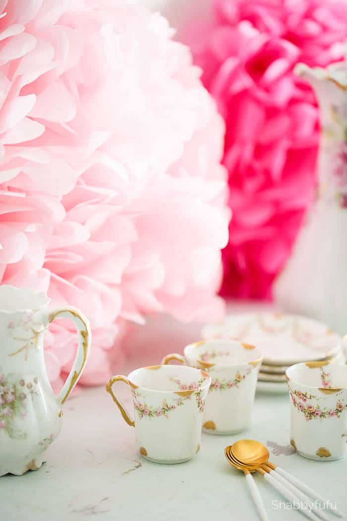 tissue paper crafts pom-pom-tea-party-shabbyfufu