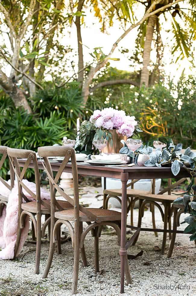french country outdoor entertaining table setting