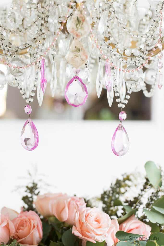 chandelier makeover for spring feminine lighting