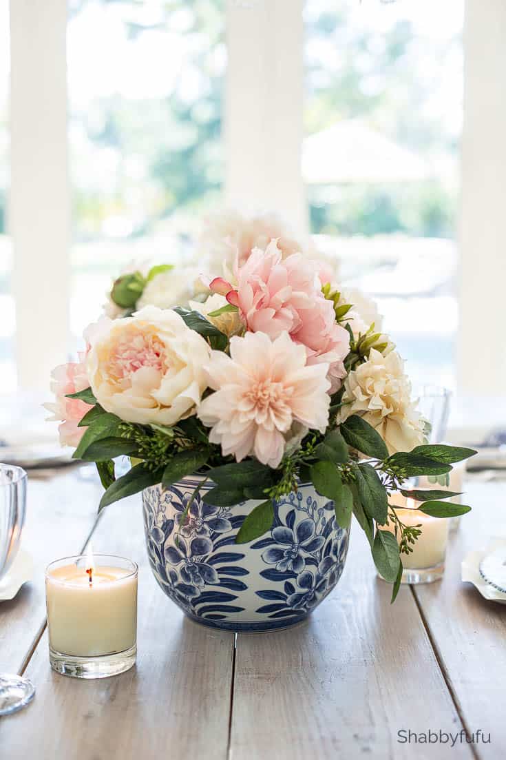 french country spring flower arrangement