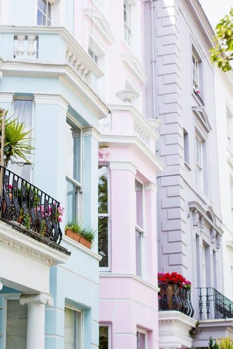 notting hill pastel row houses