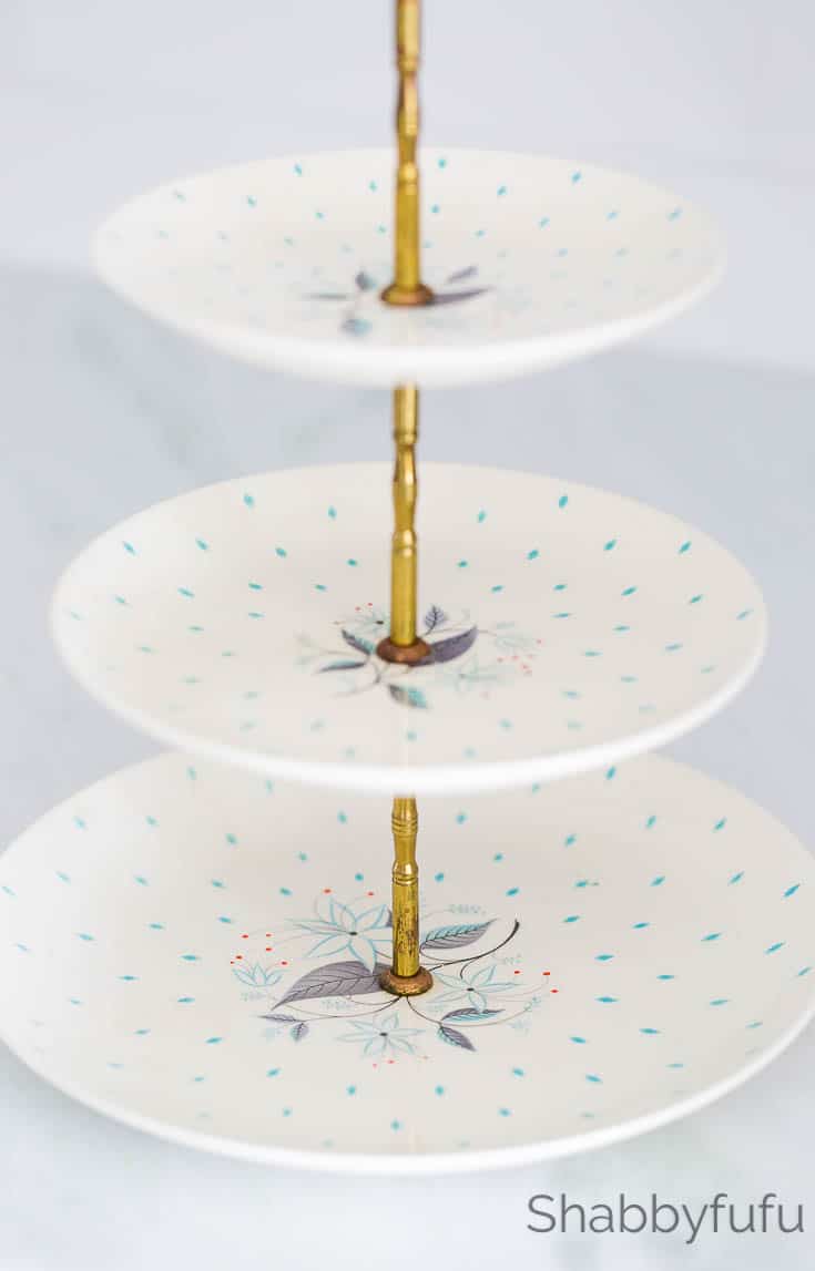 5 x 3 tier Cake Plate Stand Fitting with longer 20mm thread cup & saucer top DIY 