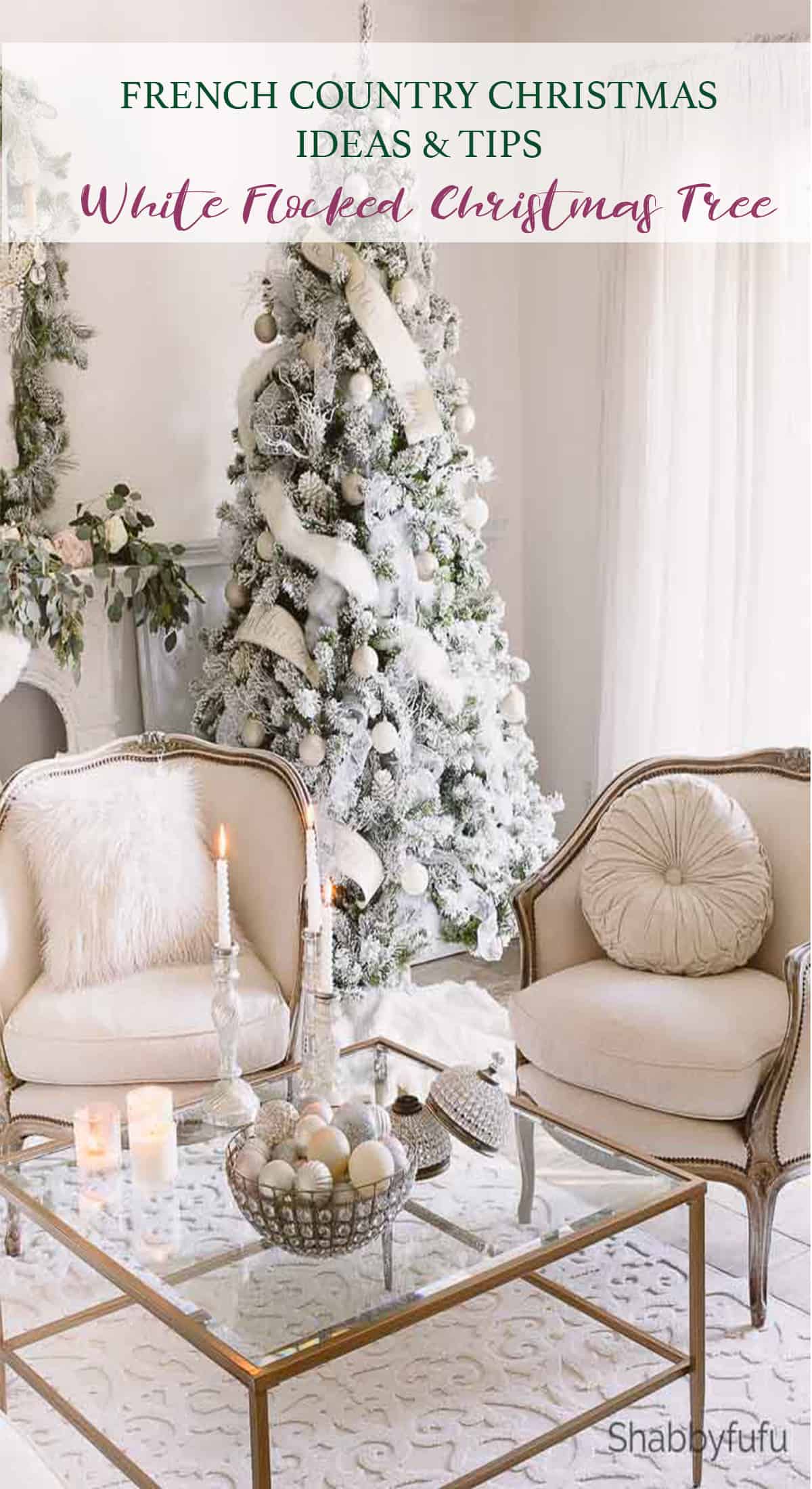 French Country Christmas Celebration - Living Room - shabbyfufu.com