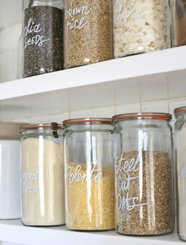 organized weck jars