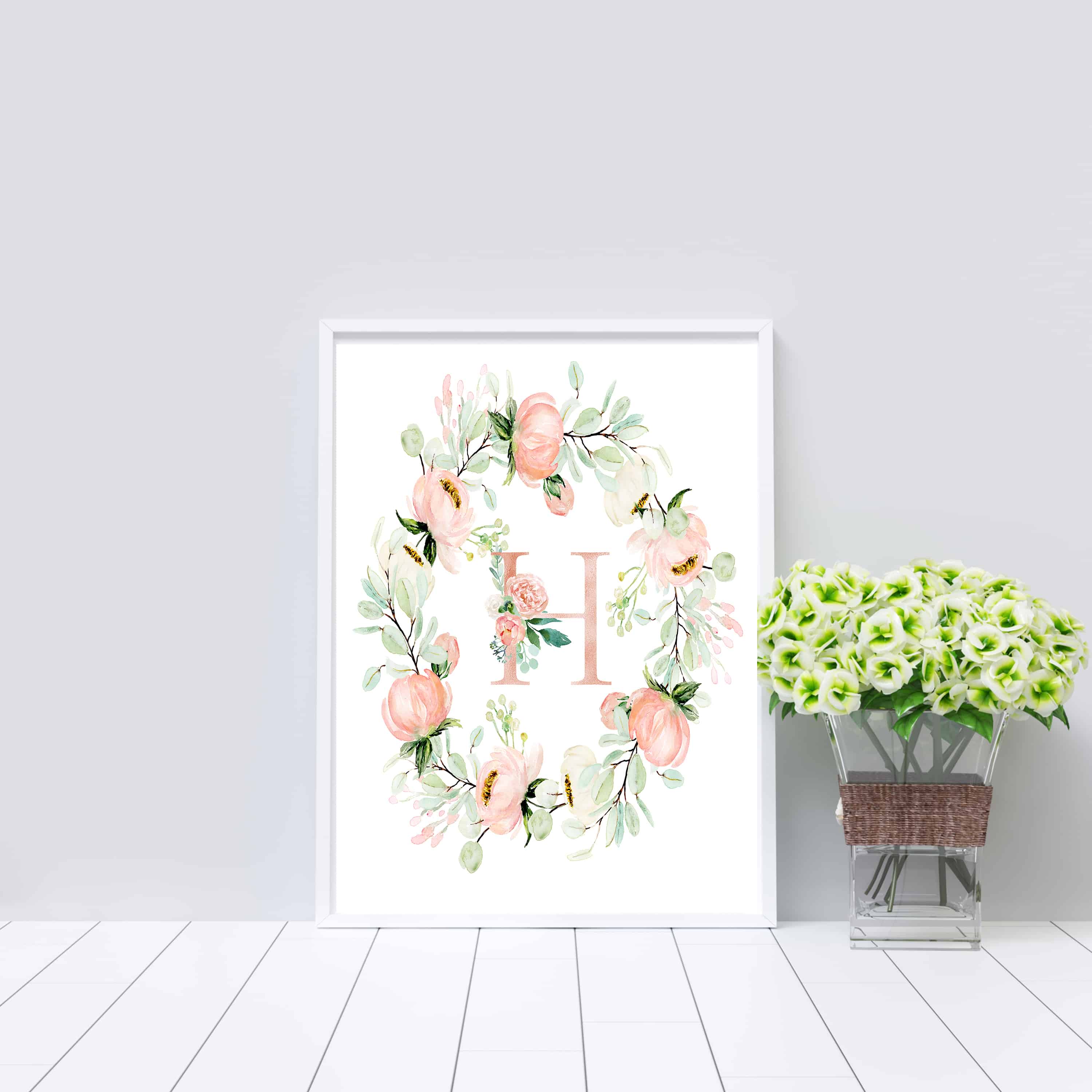 Monogram Printables - Spring DIY Art - shabbyfufu.com