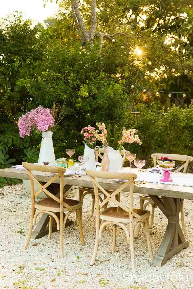 shabby chic outdoor table setting 