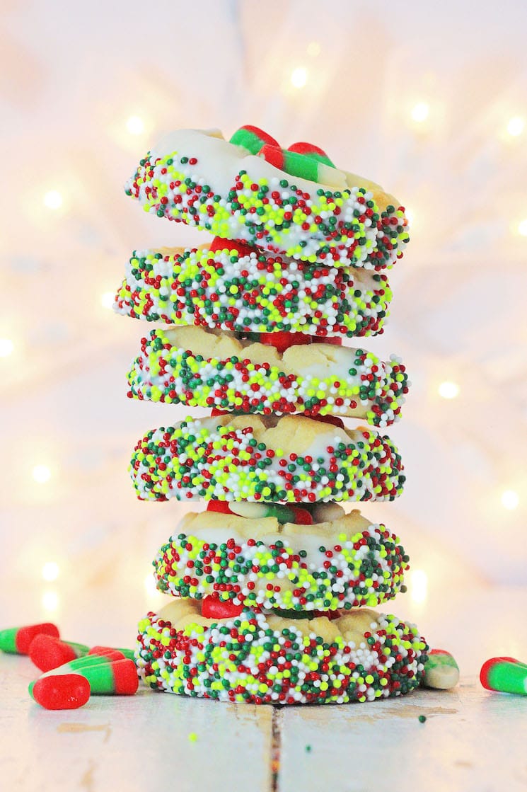 stack of reindeer cookies for christmas