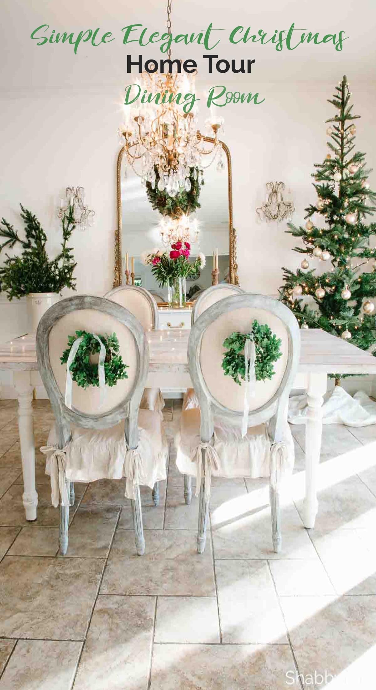 Simple Elegant Christmas Home Tour - Dining Room - shabbyfufu.com