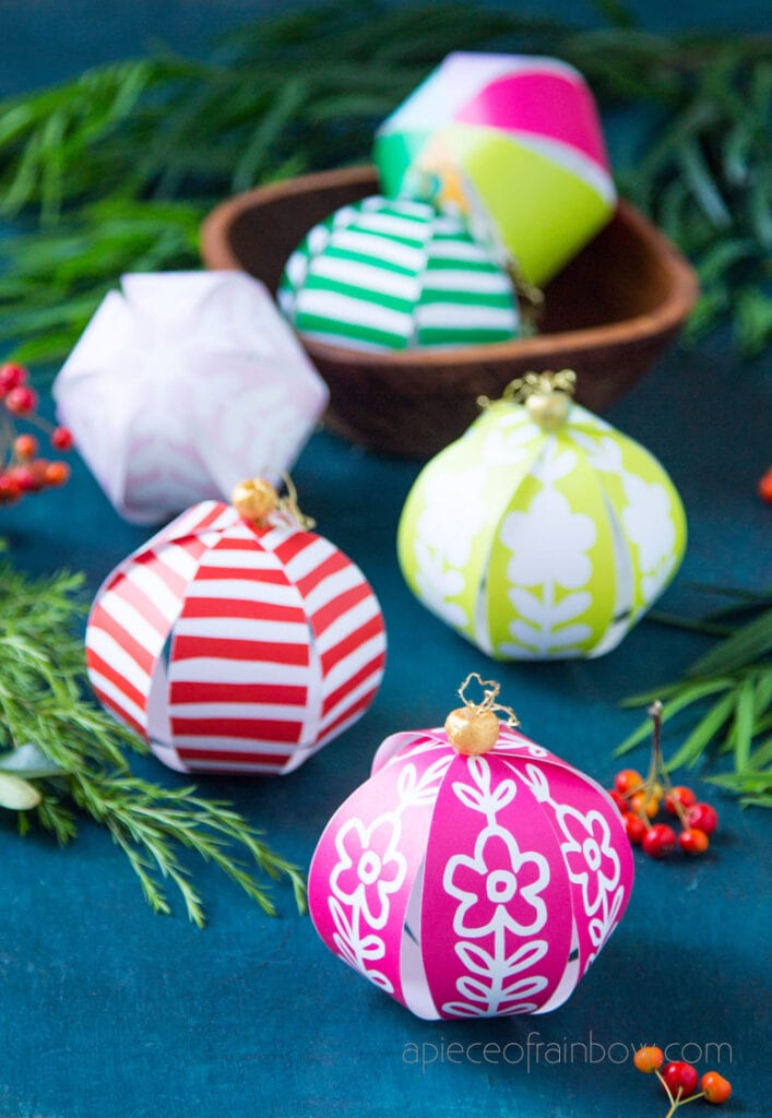 handmade paper Christmas ornaments