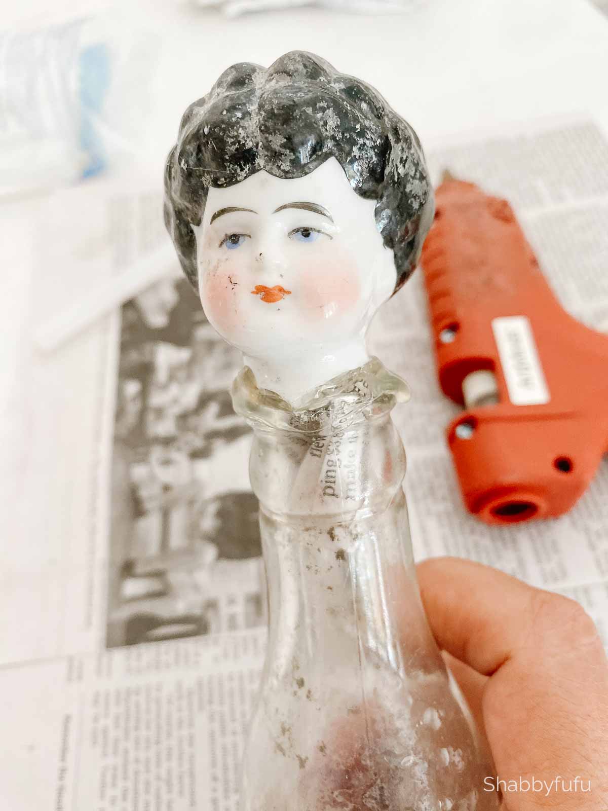 making of an angel bottle doll