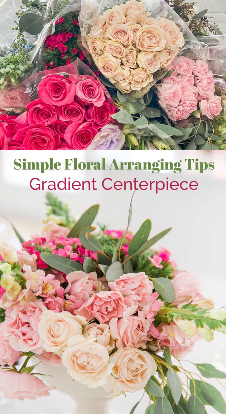 Simple Floral Arranging Tips - Gradient Centerpiece - shabbyfufu.com
