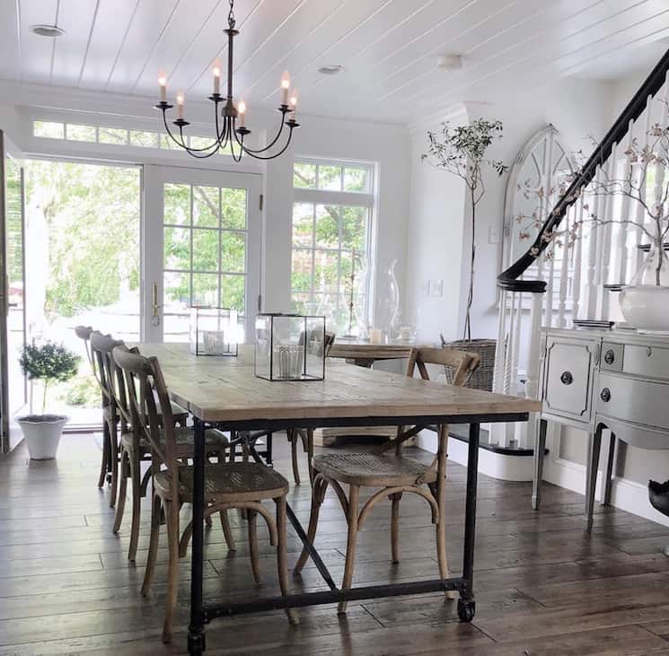 restoration hardware table and chairs