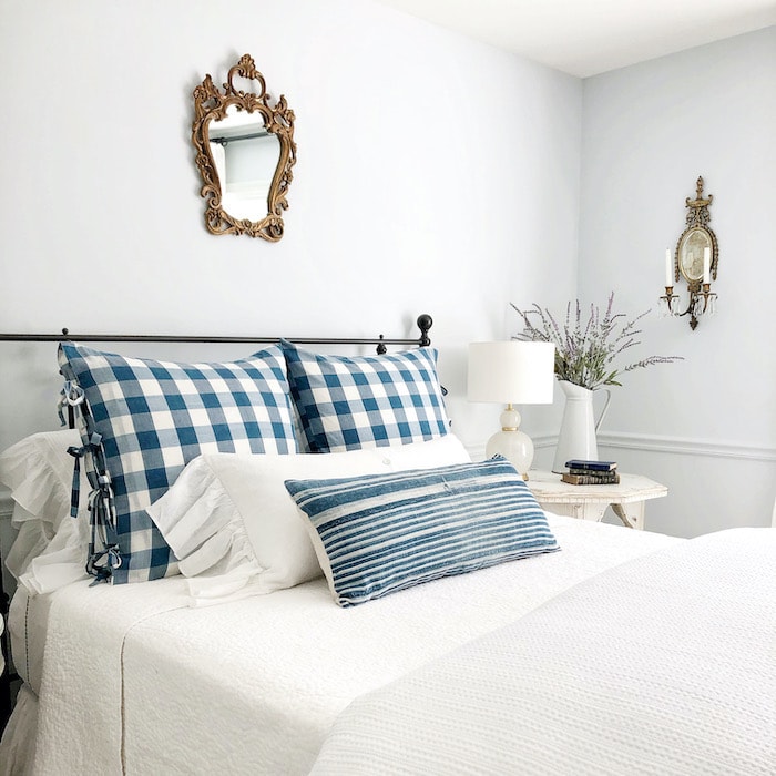 French farmhouse style home bedroom