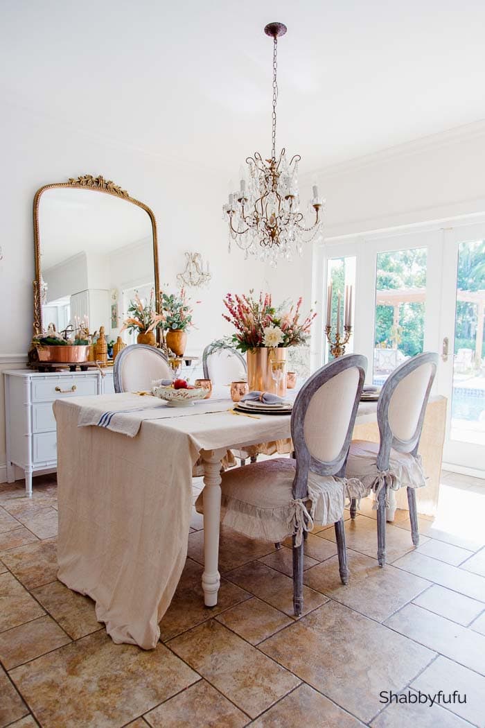 Rustic European Style Fall Dining Room