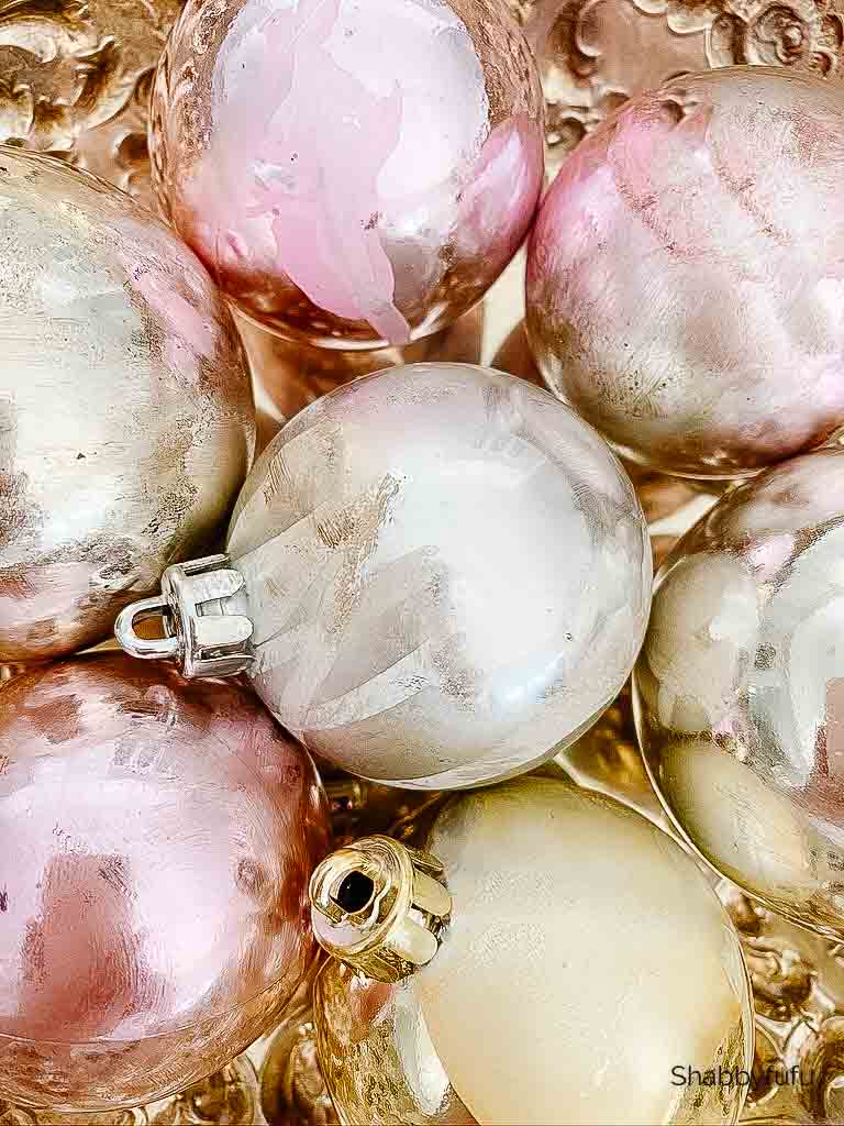 new Christmas ornaments with vintage patina diy