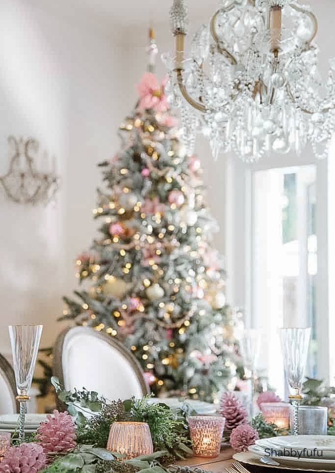 pink Christmas decorations