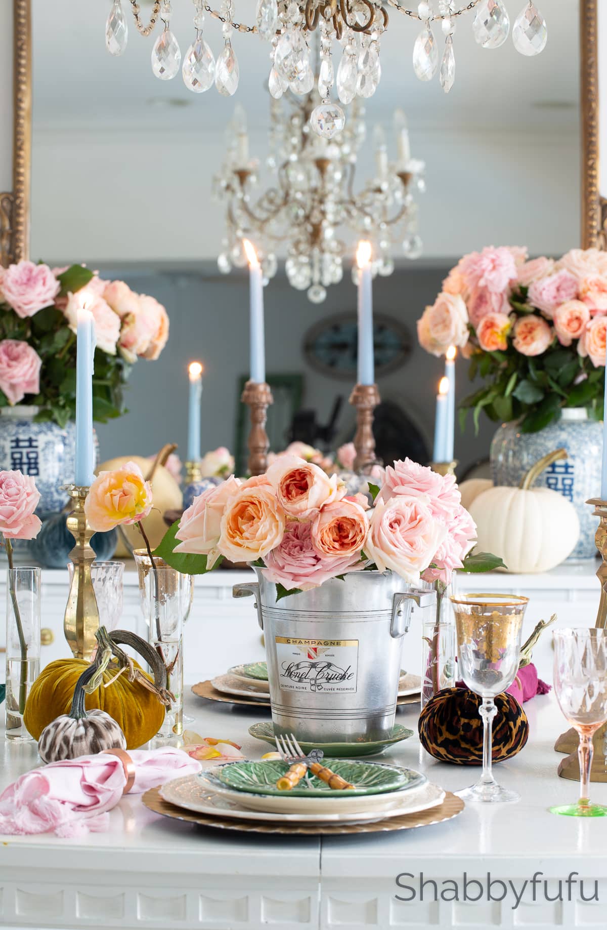 French country style Thanksgiving table setting ideas 