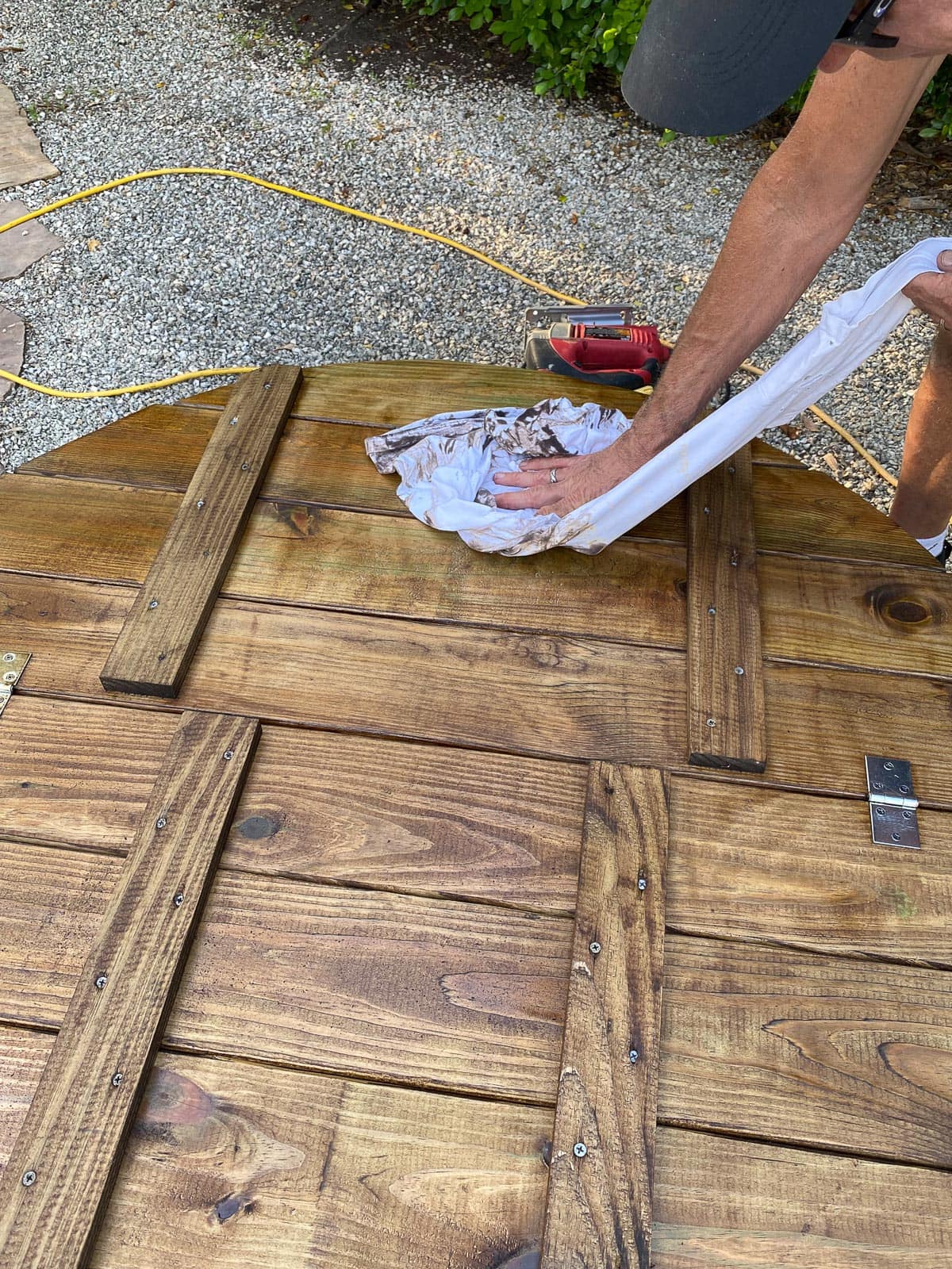 staining wood