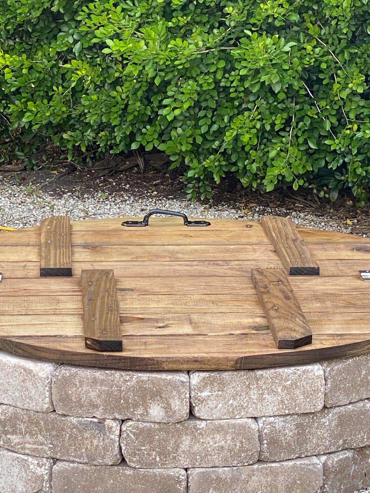 garden fire pit with a lid