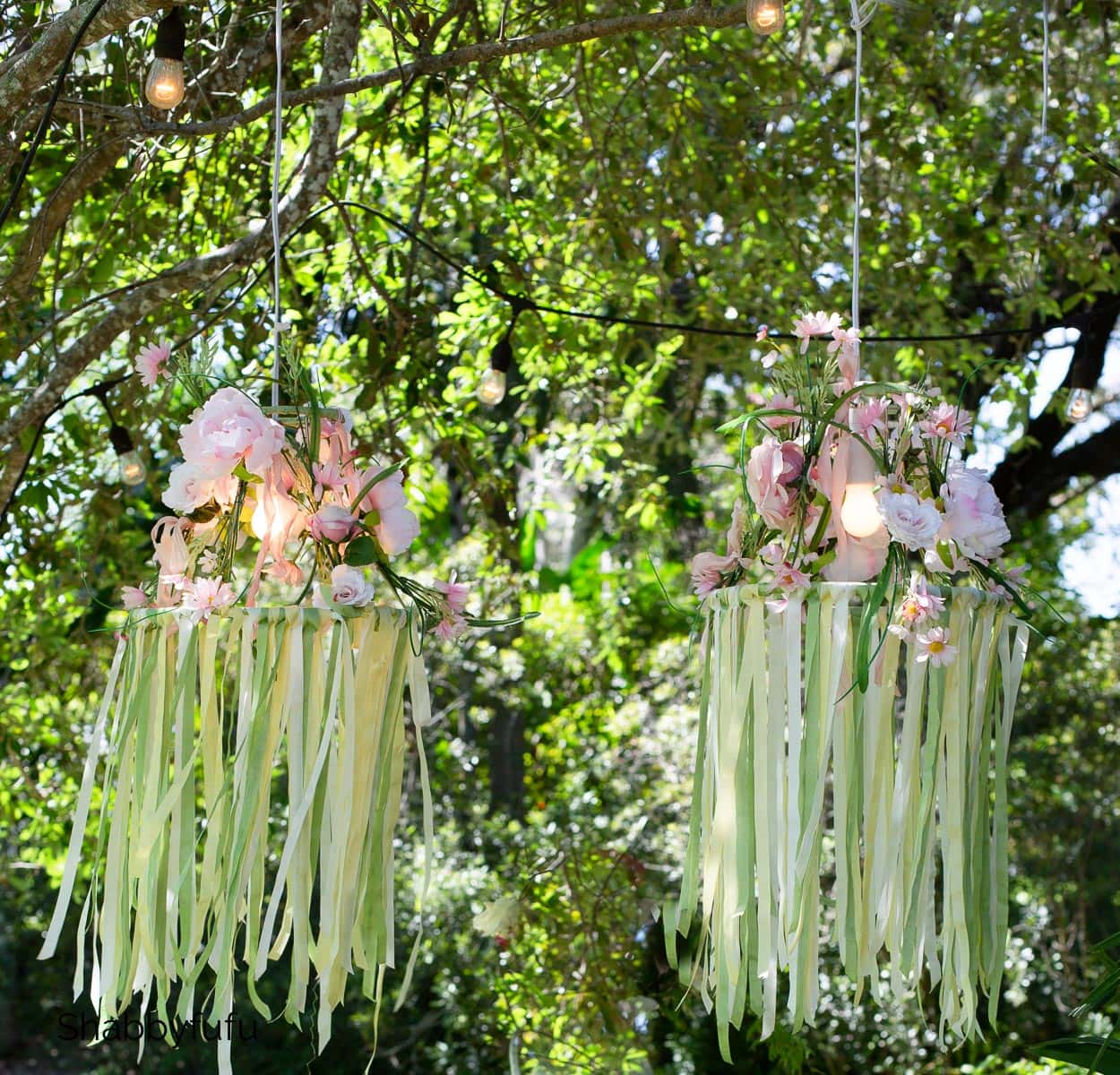 floral chandelier diy