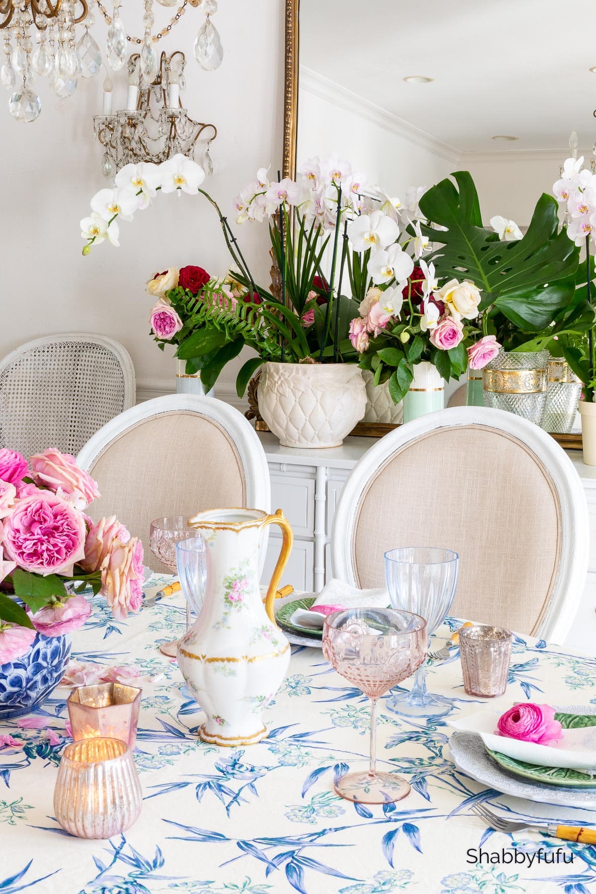 romantic table setting for Mother's Day or spring