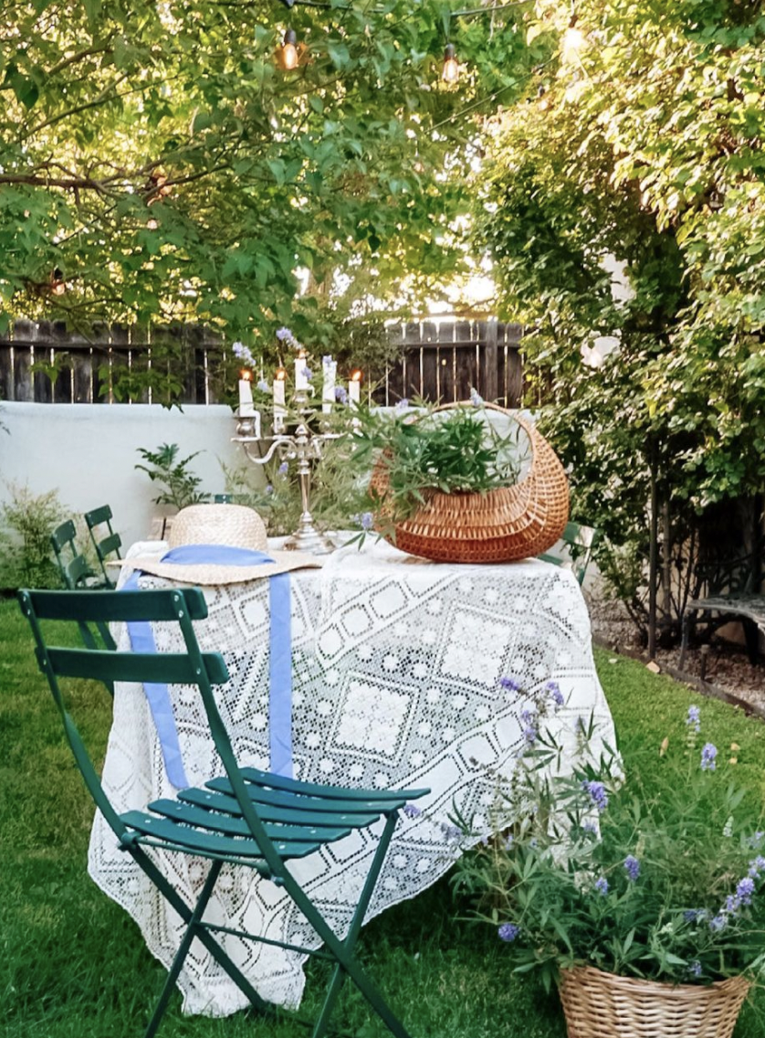 French style garden setting